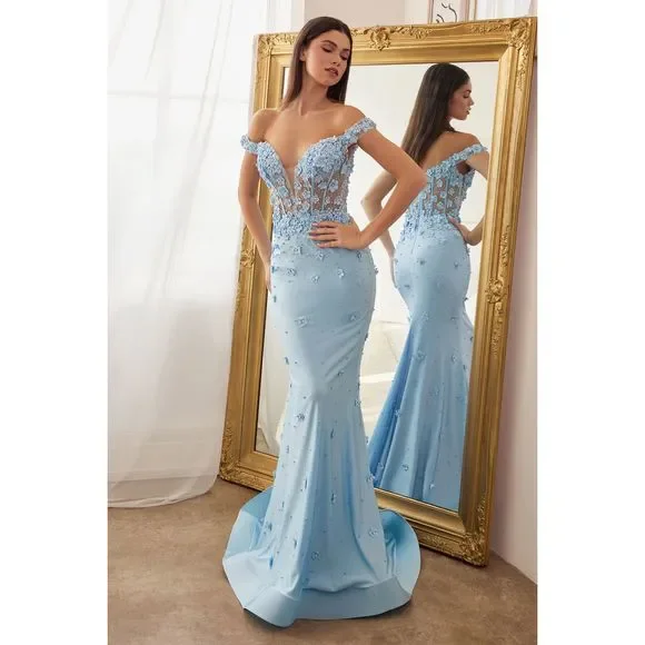 open lace back dress Strapless Long Satin Prom Dress with Beaded Corset Rose / 12